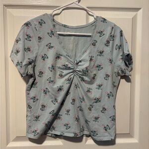 Disney Light Blue Short Sleeve Top with Character Print